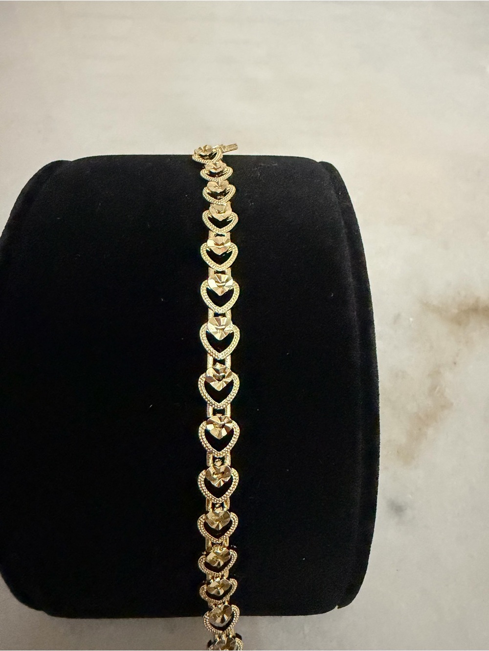 Gold plated Heart Link Bracelet - Women Jewelry